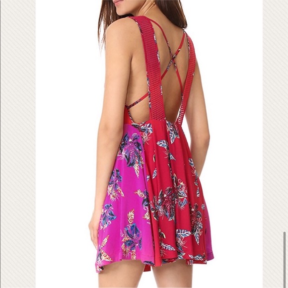 Pink & Red Floral “Thought I was Dreaming” Free People Dress - Picture 6 of 9